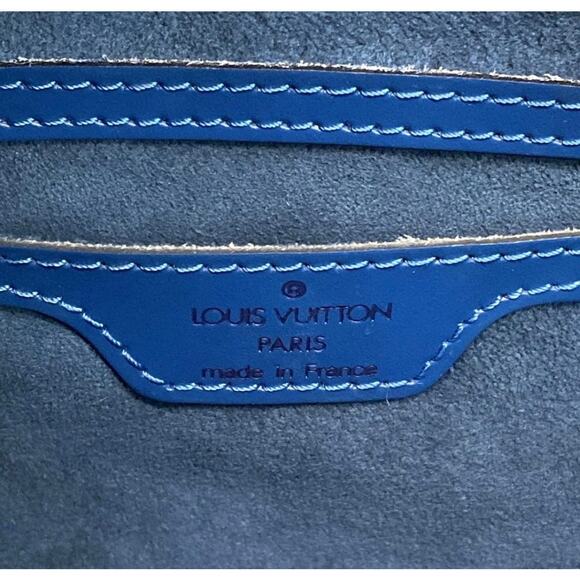 LOUIS VUITTON Soufflot Toledo Blue Epi Handbag W Pouch EUC - Picture 8 of 14